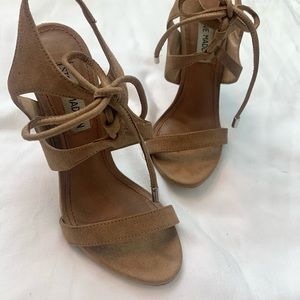 Steven Madden Women size 5 Brown Suede Strappy Stiletto Heels